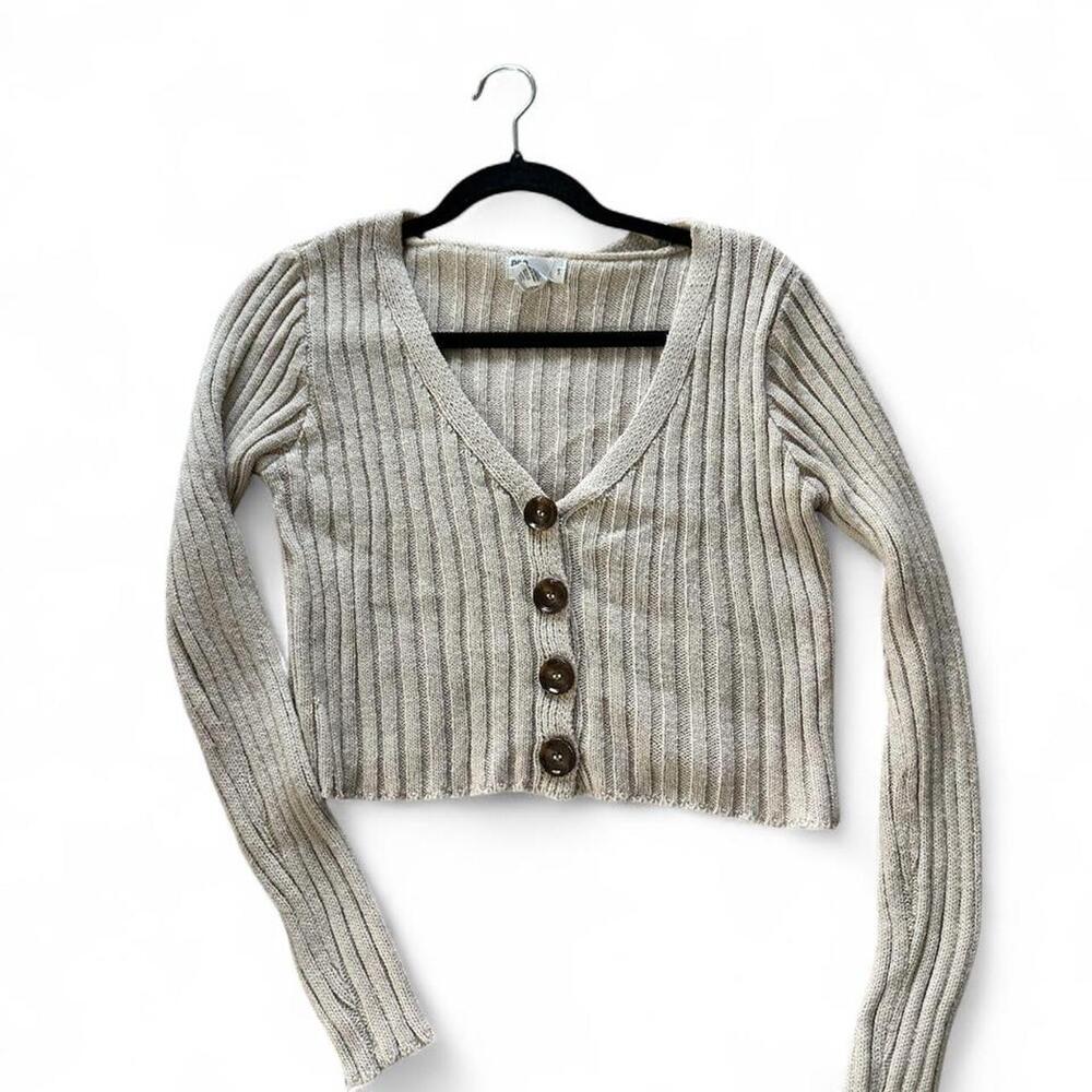 RSQ Women's Cream and White Cardigan small